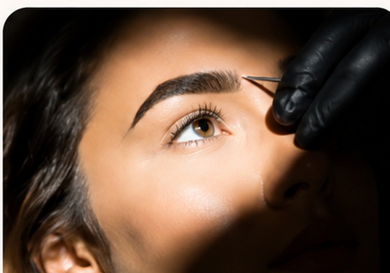 Brow lamination close up